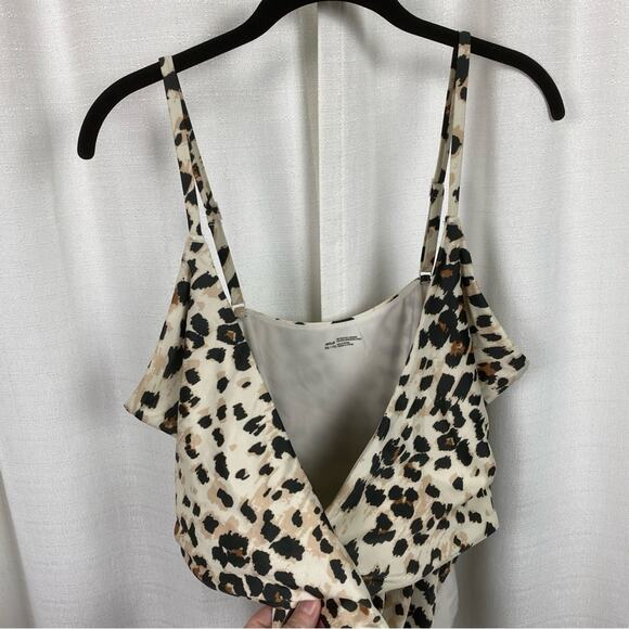 Aerie Leopard Wrap One Piece Swimsuit Sz.XXL - Picture 7 of 14